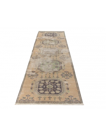 Distressed Vintage Washed Out  Runner Rug - 3`1