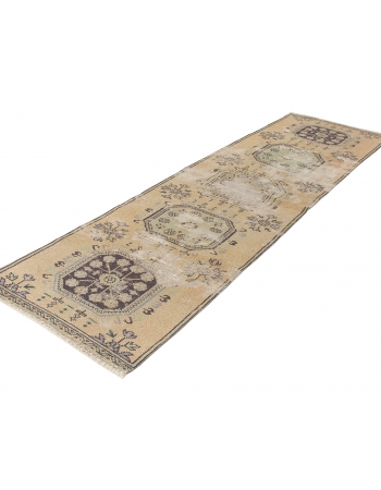 Distressed Vintage Washed Out  Runner Rug - 3`1