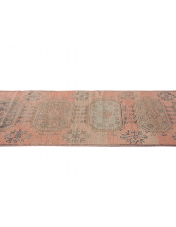 Washed Out Vintage Turkish Runner Rug - 3`1