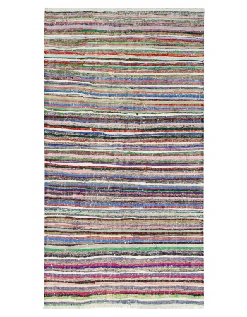 Colorful Vintage Turkish Rag Rug - 5`5" x 10`0"