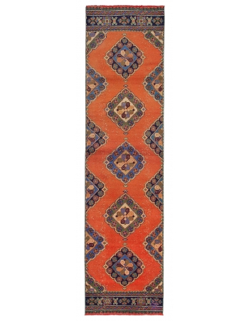 Decorative Vintage Turkish Runner Rug - 2`10