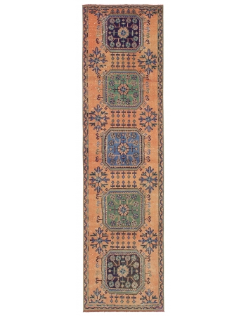 Decorative Vintage Turkish Runner Rug - 2`9