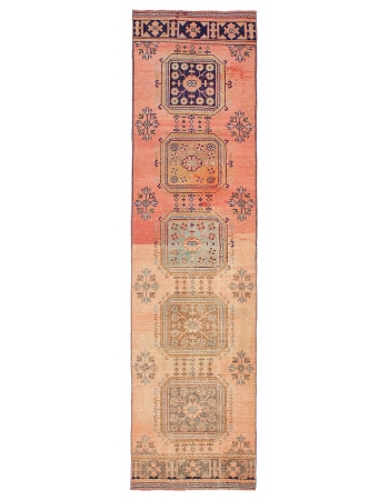 Decorative Vintage Turkish Runner Rug - 3`0