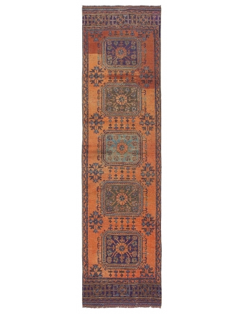 Decorative Vintage Turkish Runner Rug - 3`0