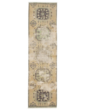 Distressed Vintage Washed Out  Runner Rug - 3`1