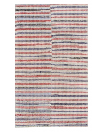 Striped Vintage Turkish Rag Rug - 5`10" x 10`0"