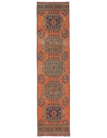 Turkish Vintage Decorative Runner Rug - 2`11