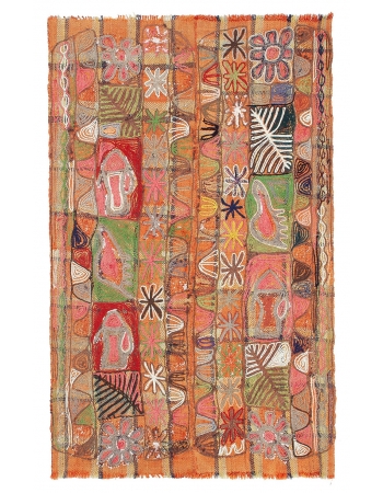 Vintage Decorative Arabi Kilim Rug - 5`0