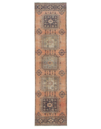 Vintage Decorative Turkish Runner Rug - 2`11" x 11`8"