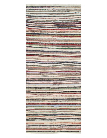 Vintage Turkish Decorative Rag Rug - 4`8