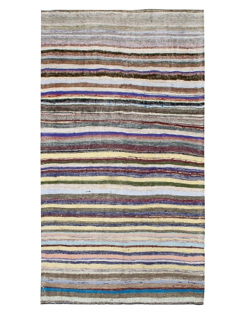 Vintage Turkish Decorative Rag Rug - 5`7