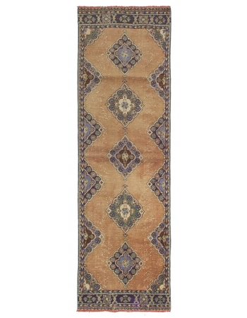 Vintage Turkish Decorative Runner Rug - 3`6