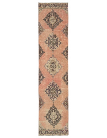 Washed Out Vintage Turkish Runner Rug - 2`11